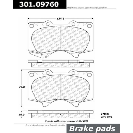 Centric Parts Centric Premium Ceramic, 301.09760 301.09760